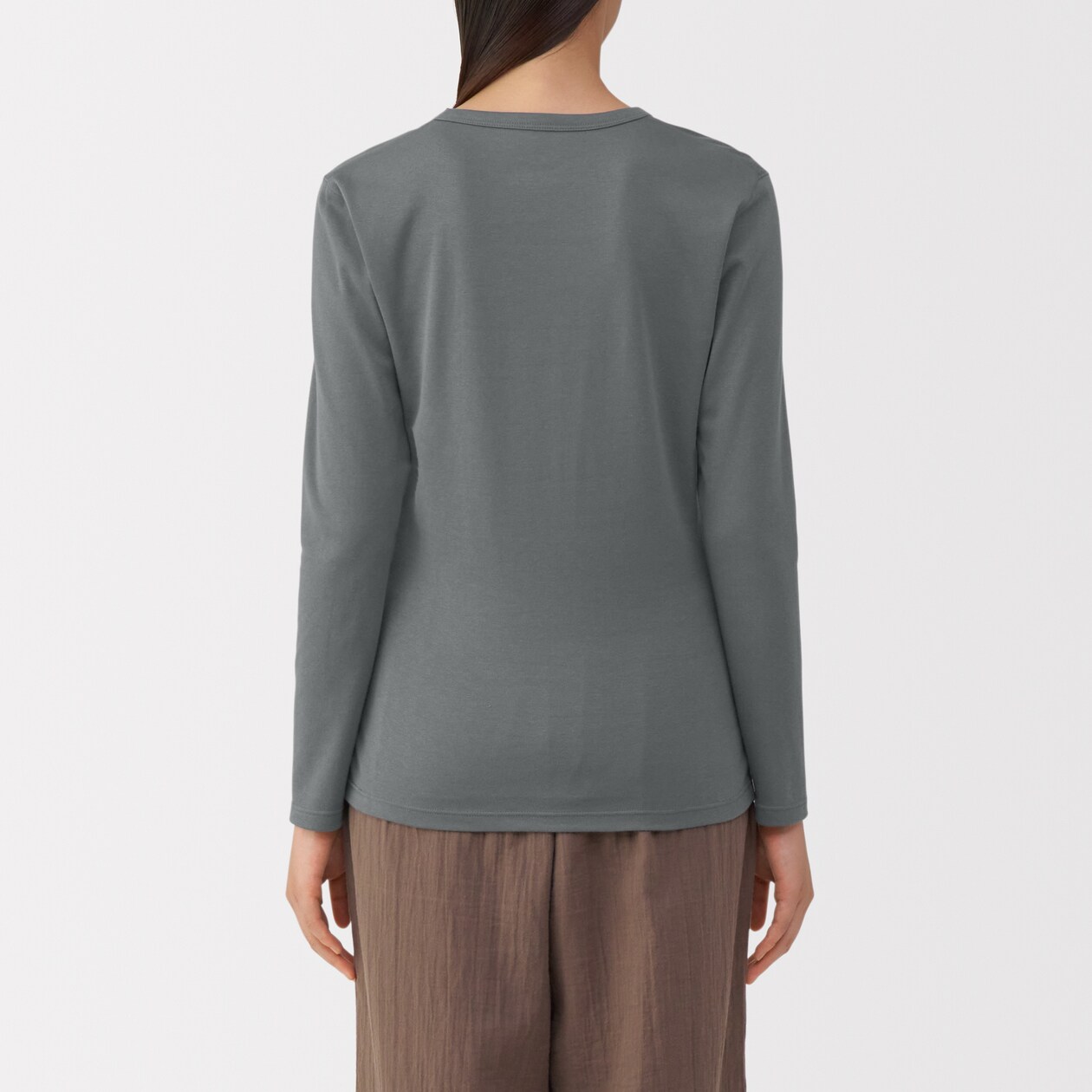 婦人　あったか綿　厚手　クルーネック長袖Ｔシャツ