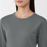 婦人　あったか綿　厚手　クルーネック長袖Ｔシャツ