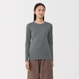 婦人　あったか綿　厚手　クルーネック長袖Ｔシャツ