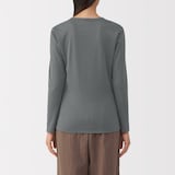 婦人　あったか綿　厚手　クルーネック長袖Ｔシャツ