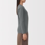 婦人　あったか綿　厚手　クルーネック長袖Ｔシャツ