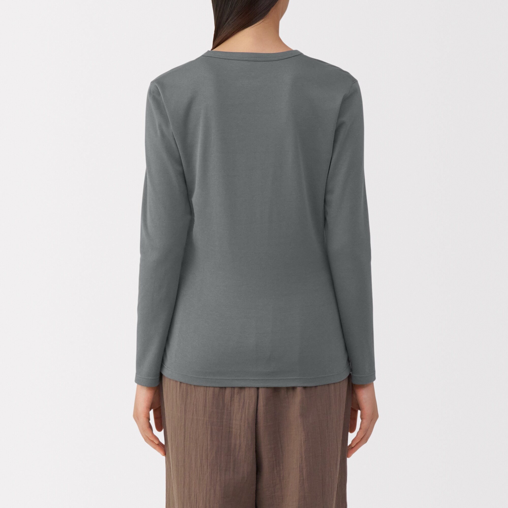 婦人　あったか綿　厚手　クルーネック長袖Ｔシャツ