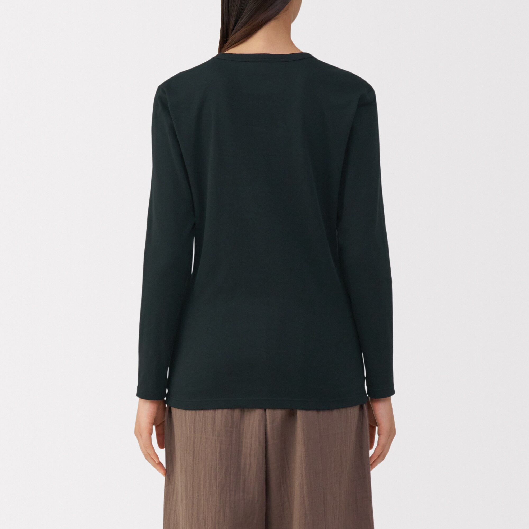 婦人　あったか綿　厚手　クルーネック長袖Ｔシャツ