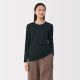 婦人　あったか綿　厚手　クルーネック長袖Ｔシャツ