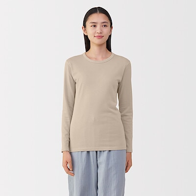 【９月１５日順次発売予定】婦人　あったか綿　厚手　クルーネック長袖Ｔシャツ