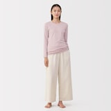 婦人　あったか綿　厚手　クルーネック長袖Ｔシャツ