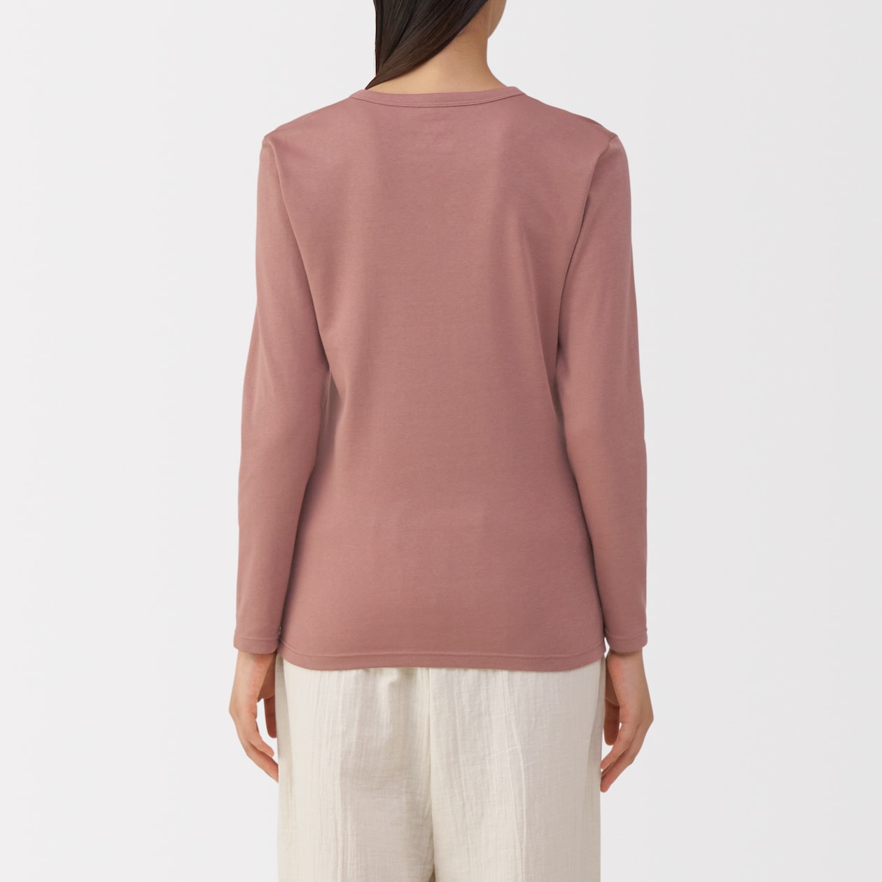 婦人　あったか綿　厚手　クルーネック長袖Ｔシャツ