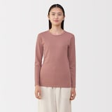 婦人　あったか綿　厚手　クルーネック長袖Ｔシャツ