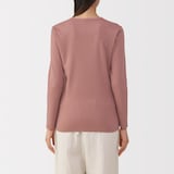 婦人　あったか綿　厚手　クルーネック長袖Ｔシャツ