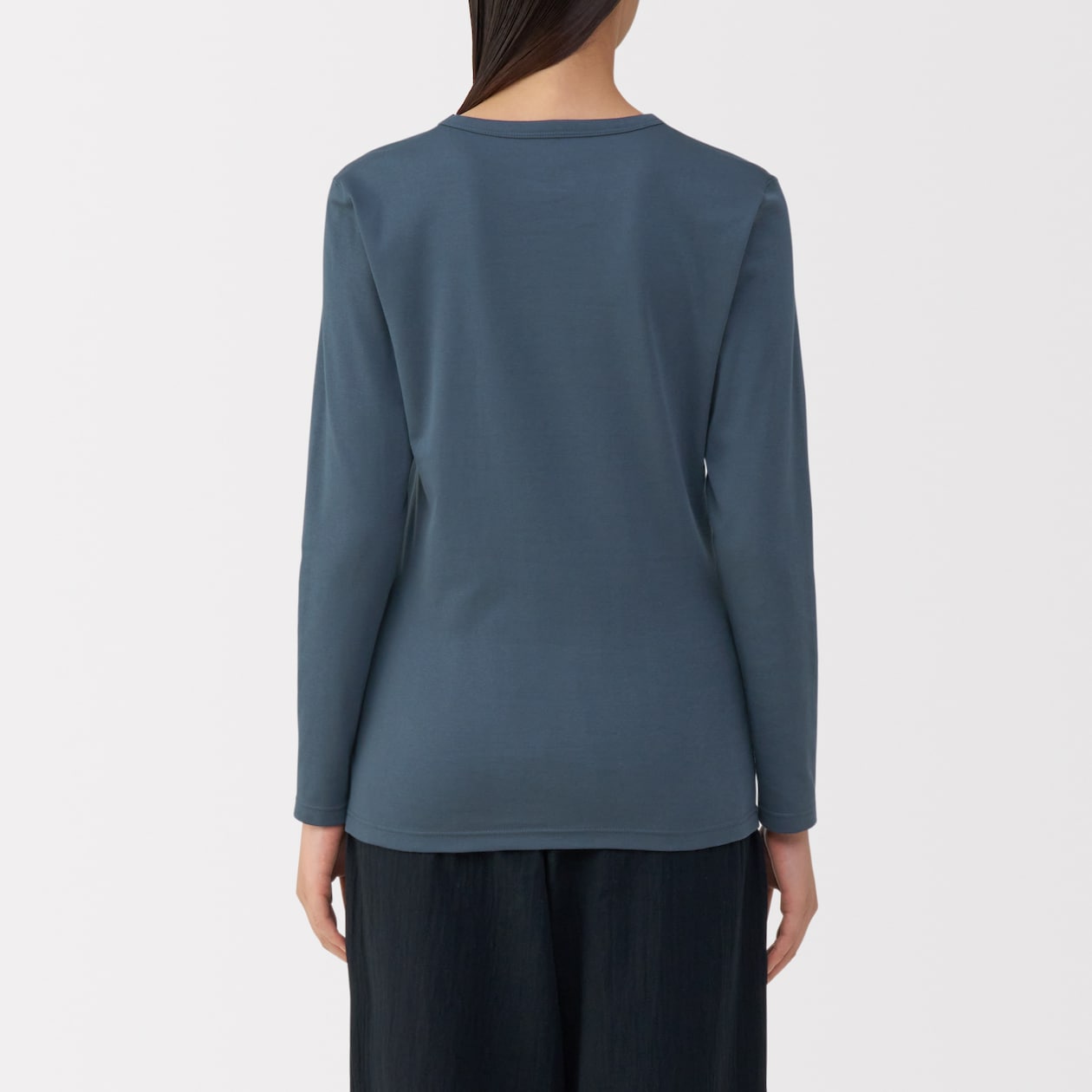 婦人　あったか綿　厚手　クルーネック長袖Ｔシャツ