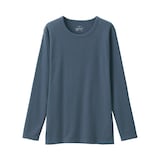 婦人　あったか綿　厚手　クルーネック長袖Ｔシャツ