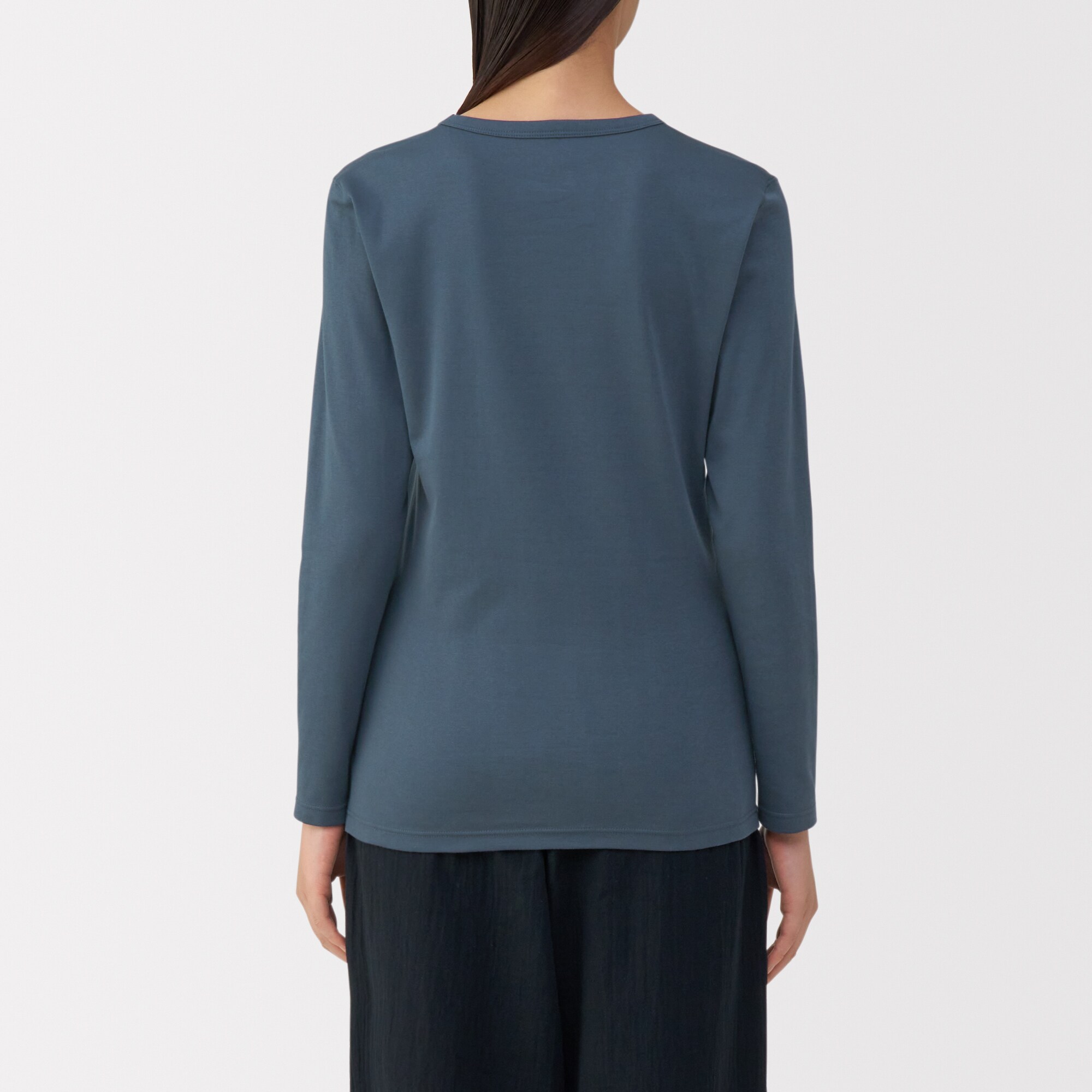 婦人　あったか綿　厚手　クルーネック長袖Ｔシャツ