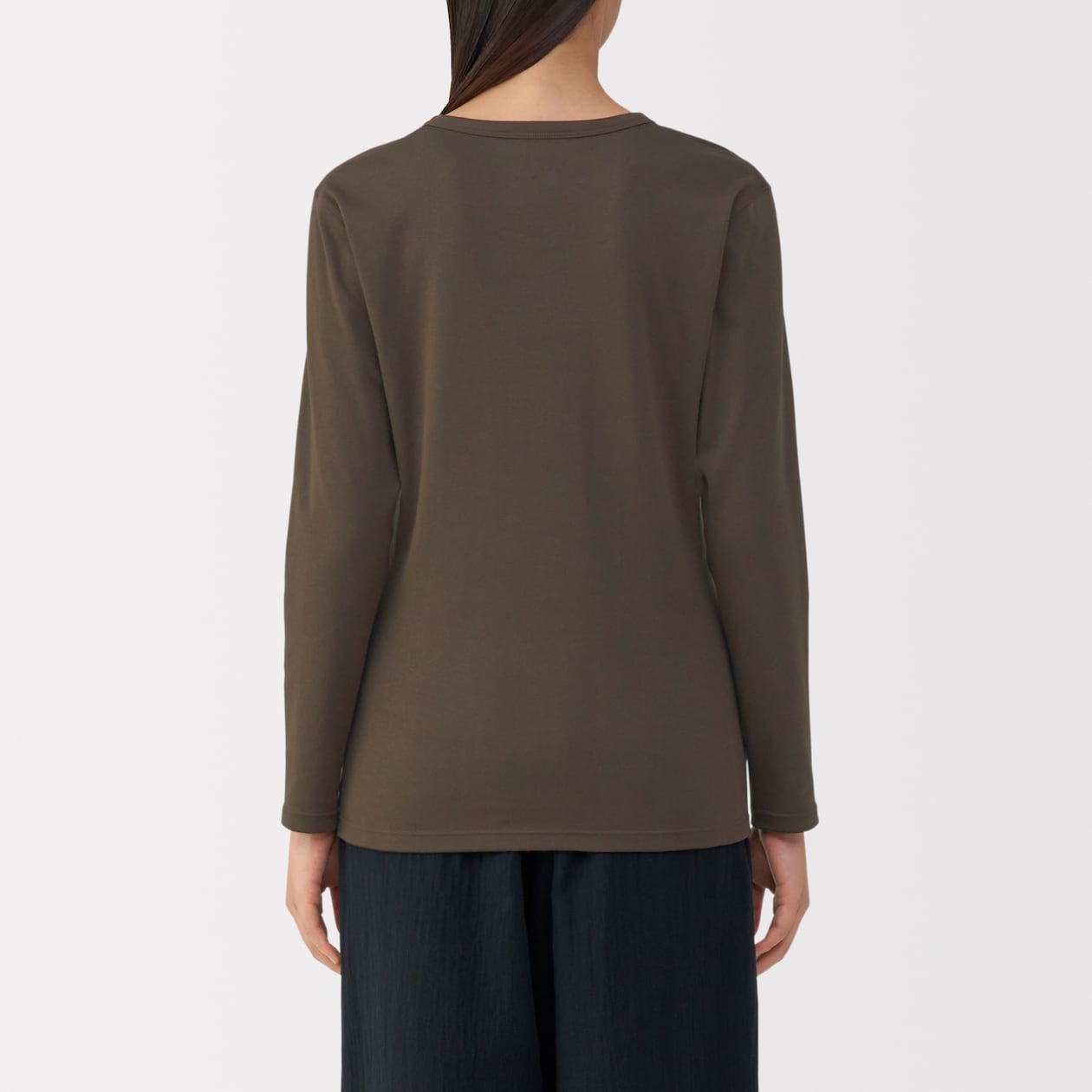 婦人　あったか綿　厚手　クルーネック長袖Ｔシャツ