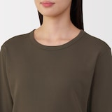 婦人　あったか綿　厚手　クルーネック長袖Ｔシャツ