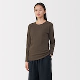 婦人　あったか綿　厚手　クルーネック長袖Ｔシャツ