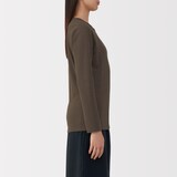 婦人　あったか綿　厚手　クルーネック長袖Ｔシャツ