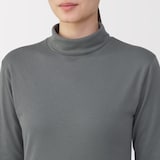 婦人　あったか綿　厚手　タートルネック長袖Ｔシャツ
