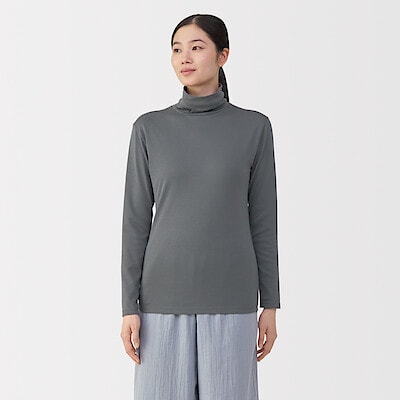 婦人　あったか綿　厚手　タートルネック長袖Ｔシャツ