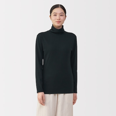 婦人　あったか綿　厚手　タートルネック長袖Ｔシャツ