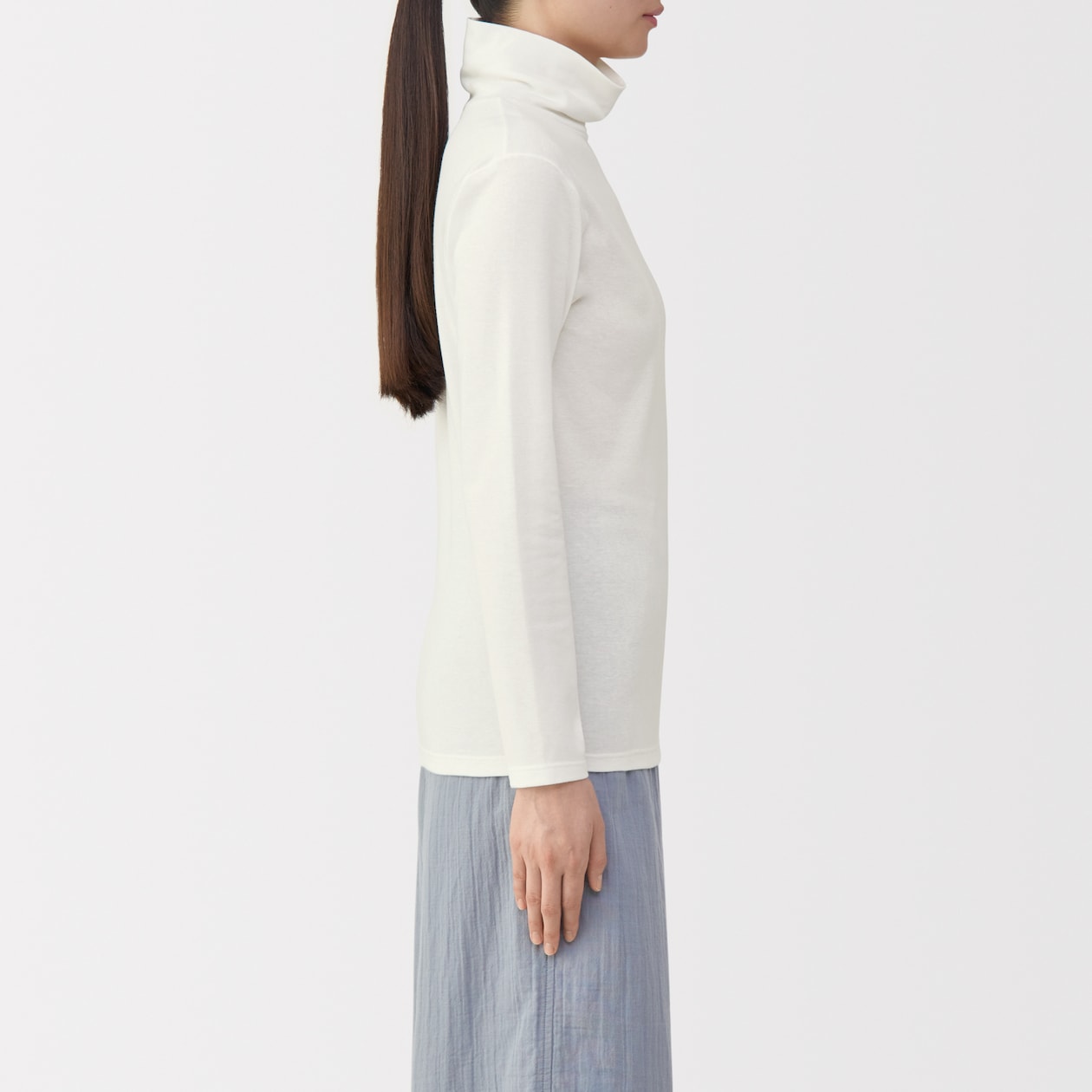 婦人　あったか綿　厚手　タートルネック長袖Ｔシャツ