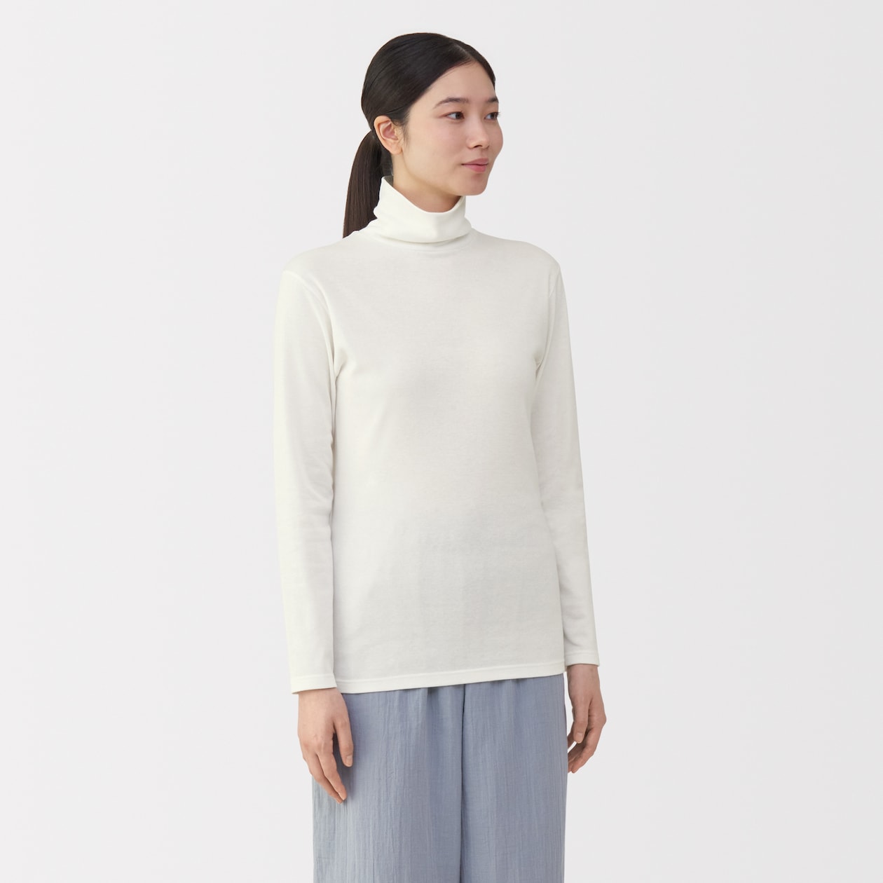 婦人　あったか綿　厚手　タートルネック長袖Ｔシャツ