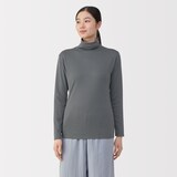 婦人　あったか綿　厚手　タートルネック長袖Ｔシャツ