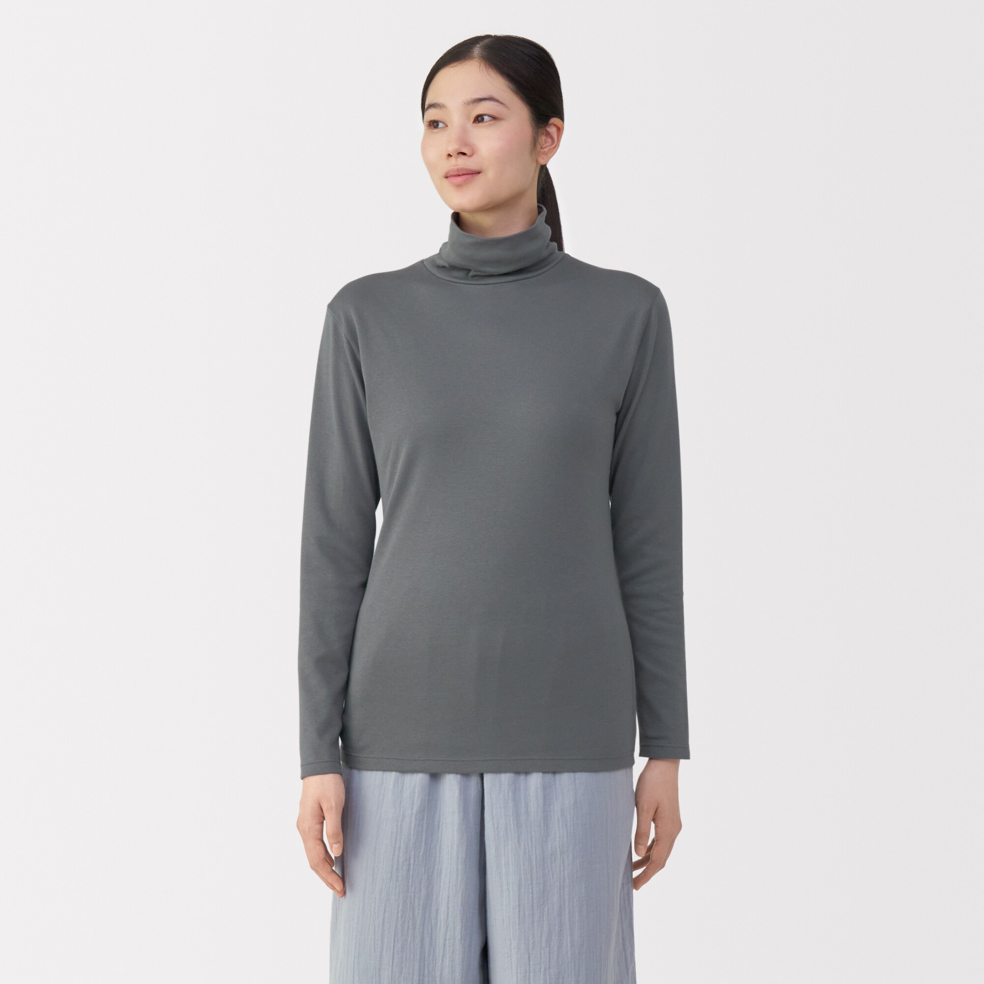 婦人　あったか綿　厚手　タートルネック長袖Ｔシャツ