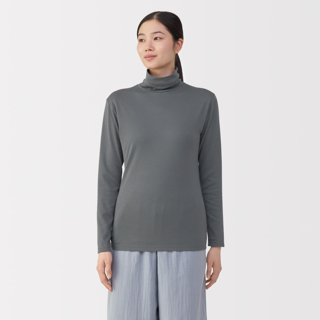 婦人　あったか綿　厚手　タートルネック長袖Ｔシャツ