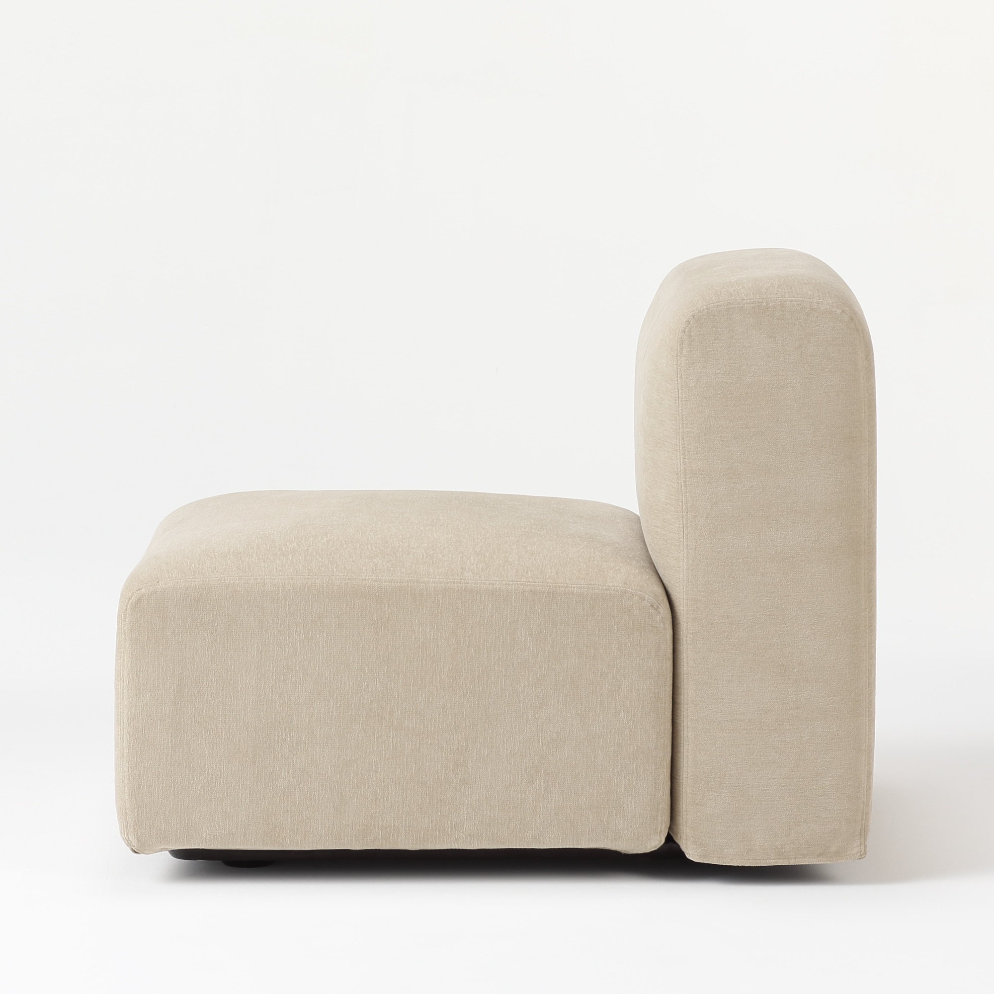 綿シェニールユニットソファアームレス小用カバー／ライトグレー