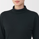 婦人　あったか綿　厚手　タートルネック長袖Ｔシャツ