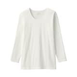 婦人　あったか綿　厚手　Ｕネック八分袖Ｔシャツ