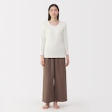 婦人　あったか綿　厚手　Ｕネック八分袖Ｔシャツ