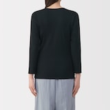 婦人　あったか綿　厚手　Ｕネック八分袖Ｔシャツ