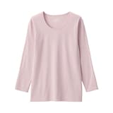 婦人　あったか綿　厚手　Ｕネック八分袖Ｔシャツ