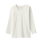 婦人　あったか綿　厚手　Ｕネック八分袖Ｔシャツ