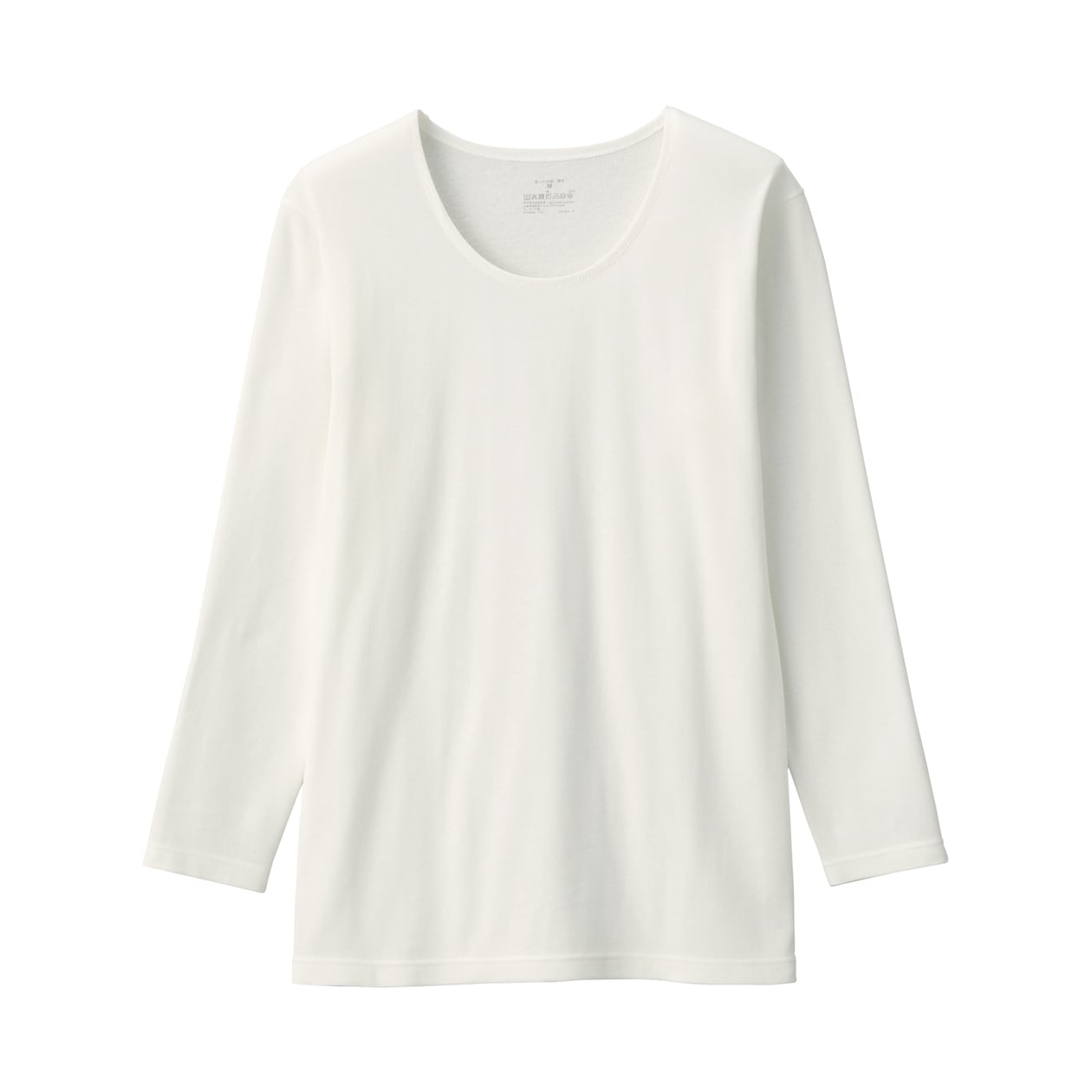 婦人　あったか綿　厚手　Ｕネック八分袖Ｔシャツ