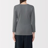 婦人　あったか綿　厚手　Ｕネック八分袖Ｔシャツ