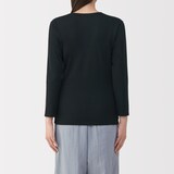 婦人　あったか綿　厚手　Ｕネック八分袖Ｔシャツ