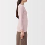 婦人　あったか綿　厚手　Ｕネック八分袖Ｔシャツ