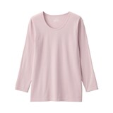 婦人　あったか綿　厚手　Ｕネック八分袖Ｔシャツ