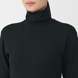 婦人　あったか綿　ウールタートルネック長袖Ｔシャツ