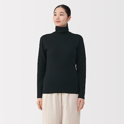 婦人　あったか綿　ウールタートルネック長袖Ｔシャツ