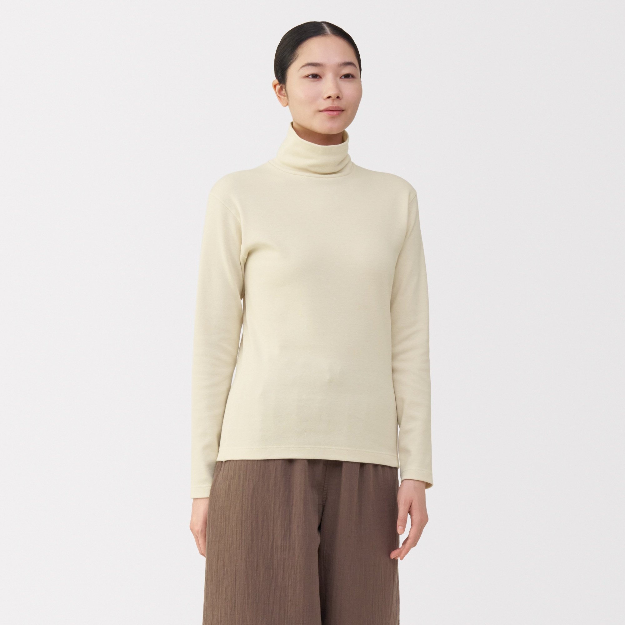 婦人　あったか綿　ウールタートルネック長袖Ｔシャツ