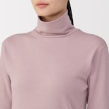 婦人　あったか綿　ウールタートルネック長袖Ｔシャツ