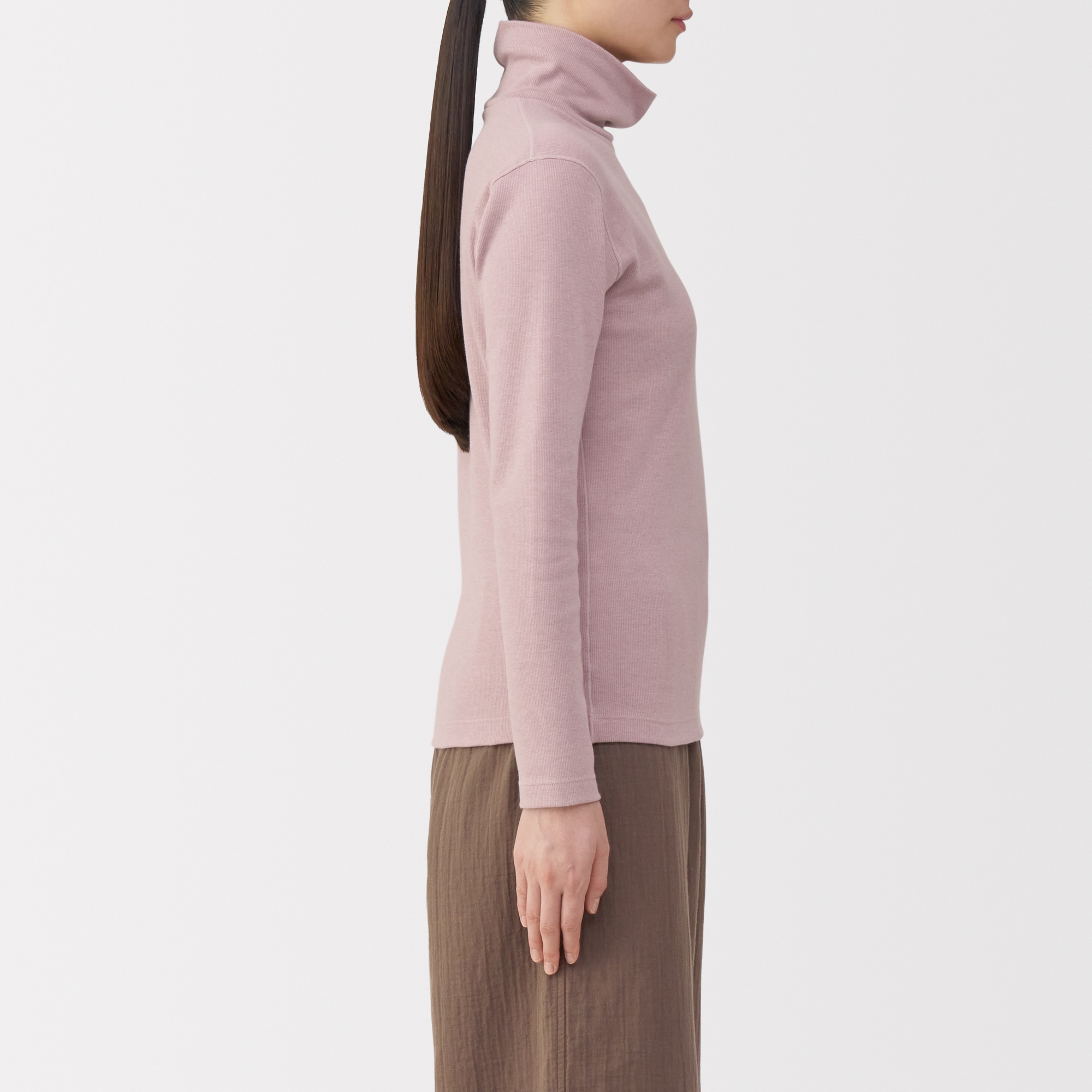 婦人　あったか綿　ウールタートルネック長袖Ｔシャツ