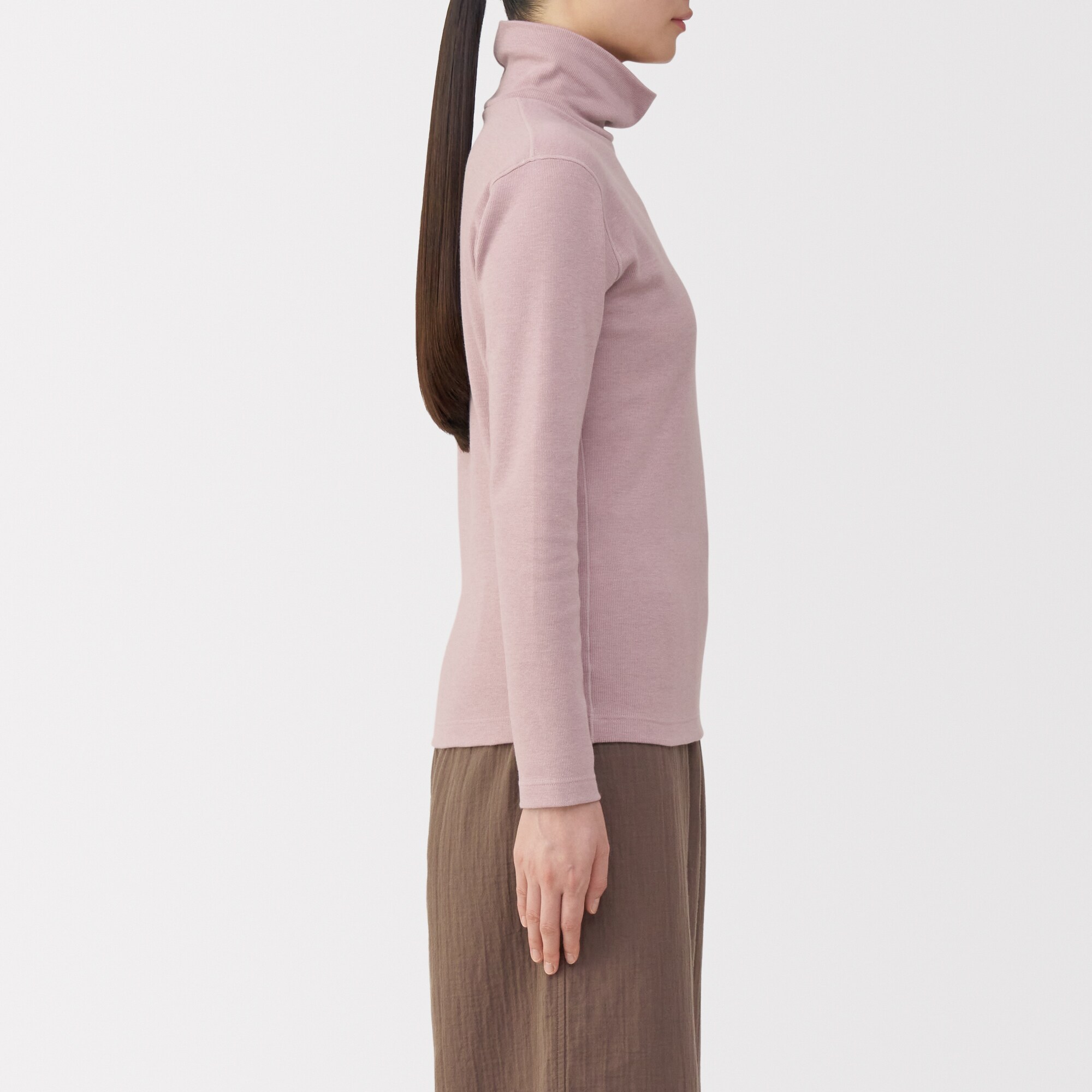 婦人　あったか綿　ウールタートルネック長袖Ｔシャツ