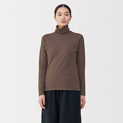婦人　あったか綿　ウールタートルネック長袖Ｔシャツ