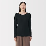 婦人　あったか綿　ウールクルーネック長袖Ｔシャツ