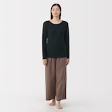 婦人　あったか綿　ウールクルーネック長袖Ｔシャツ