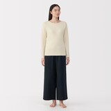 婦人　あったか綿　ウールクルーネック長袖Ｔシャツ